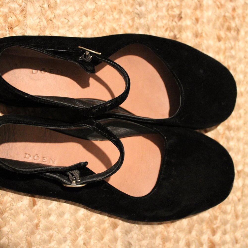 Doen Black Velvet Mary Janes Size 41 - Picture 5 of 8